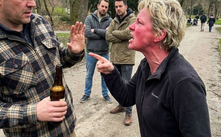 Karen yells at us for camping. Too bad, we bought the land and made it our new ranch!