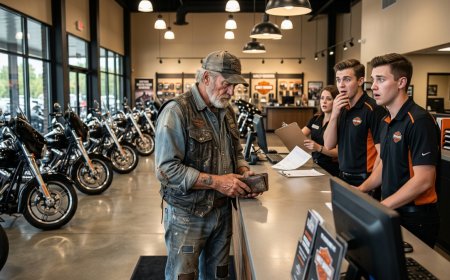 Staff Mocked An Old Biker Wanting To Buy 40 Harleys—Then The Manager Revealed One Sentence That Silenced Everyone