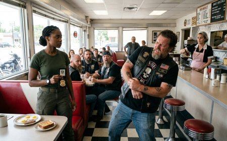 A Soldier Sat Quietly Eating Breakfast Until A Biker Grabbed Her Arm — What Happened Next Has The Internet Cheering