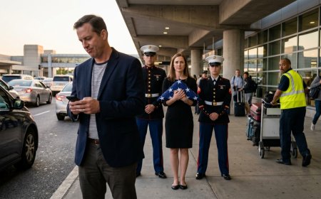 My family told me to take an Uber home from the airport after I buried my husband with full military honors. Three Marines in dress blues met me at the gate instead.