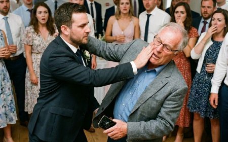 He was slapped by a famous surgeon groom, wine poured down his face, and called a fraud in front of 200 guests. Then the old man pulled out a phone, opened an admin console, and one logo on the screen made half the doctors in Baltimore go pale.
