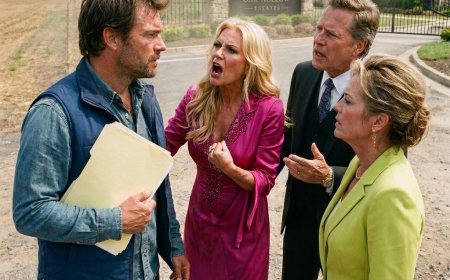 I came home to find a $12 million subdivision sign hammered into my father’s soybean field. The HOA president smiled, adjusted her pearls, and told the sheriff I should be grateful. Then she said the five words that changed everything.