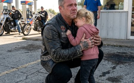 A 6-year-old girl grabbed my leather jacket at a gas station and begged me to pretend I was her dad. On my dresser now is a crayon drawing of a man in black holding a little girl's hand, and that was the day I understood what 26 years as an outlaw had been preparing me for.
