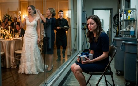 My sister seated me in the hallway next to the dumpster at her wedding and told me I didn't matter in this family. I placed a silver gift box on her table and walked out before the music stopped.