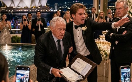 A luxury wedding in Miami turned deadly silent when the groom slapped an old coach and had security throw him into the pool — but the leather folder he held above the water contained the one document the groom never expected to see again. Did he deserve what happened next?