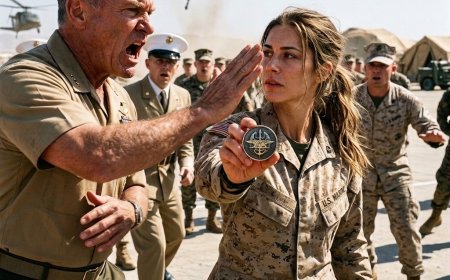 The Admiral slapped her face in front of two thousand Marines at Camp Pendleton — then she reached into her pocket, pulled out a worn challenge coin, and the nearest officer whispered two words that made the Admiral’s face go white.
