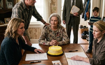 On my 72nd birthday, my son slid a nursing home brochure under my cake plate — then my daughter-in-law handed me a pen and whispered, “Sign before you get confused again.” The doorbell rang seconds later. They had no idea who I’d invited.