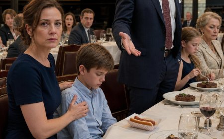 My brother handed my son a cold hot dog while his children ate $120 filet mignon. I opened the blue folder beneath my chair and canceled his entire career before dessert was served.