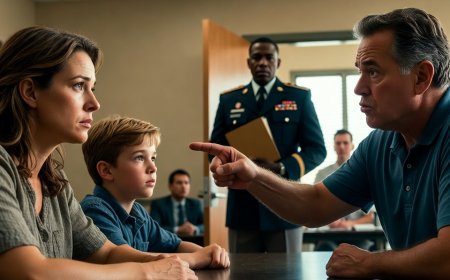 My father told me to apologize and move on after my son was suspended for pushing his bully. Then a general walked in and spoke three words no one expected.