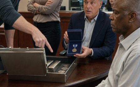My son told the bank officer I was too senile to manage my own estate. The safe deposit box held 500 ounces of silver — and my Navy Commendation Medal.