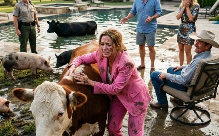 She built a $100K pool on my land, then called the sheriff to have me arrested for trespassing. She didn’t know I’d already turned a valve — and my cattle were about to turn her luxury pool into a drinking trough.