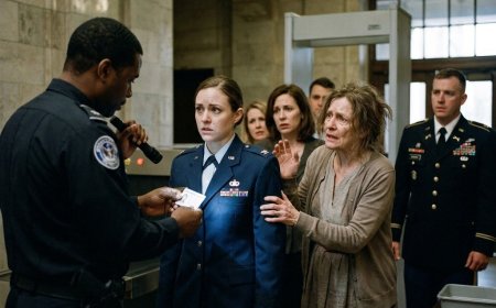 My Mother Told Armed Security I Was Just Her Guest — Then the Guard’s Flashlight Hit the Gold Seal on My Military ID and Everything Stopped