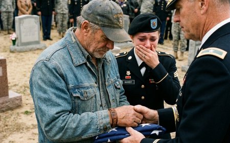 The parking lot security guard pointed at my old Freightliner and told me delivery trucks had to use the service entrance. I quietly said I was a guest. He laughed. Then my daughter, Cadet First Class Jessica Carter, walked over in her dress uniform and called me Dad.