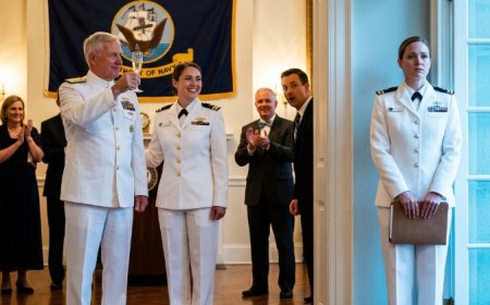 My father called his stepdaughter the youngest commander in the fleet while I stood at the back in uniform. The badge on my shoulder was real. Hers came from a waiver he signed himself.
