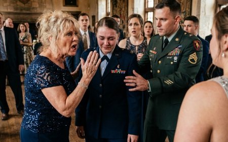 My own mother slapped me across the face at my engagement party after I refused to hand over my late father’s military compensation. She didn’t know that the man she dismissed as my “ordinary businessman” fiancé was one of the Army’s youngest senior commanders — and that the room was full of officers who’d just witnessed a crime.