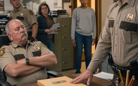 Two men tried to rob me on a Bedford back road while the whole town watched from their porches and said nothing. Officer Travis Porter placed a sealed tan folder on the Sheriff's desk before anyone could call me the criminal.
