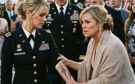 My mother grabbed my wrist to shove me out of the family photo — in front of sixty guests at my brother’s military homecoming party. She had no idea that yanking my sleeve up would expose a mark no civilian should have. A Delta Force commander saw it and went pale.