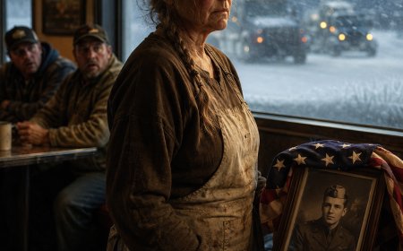 My father's diner was called a rundown truck stop by the officer who took over my kitchen. The bronze star on the counter had a name he recognized.