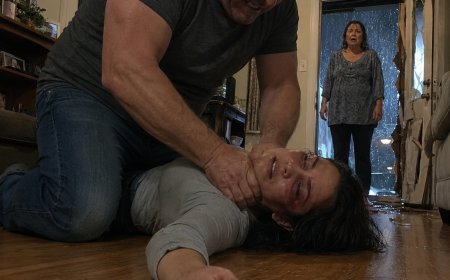 "My stepfather choked me while my mother stood frozen in the doorway and watched. My thumb found the phone on the floor and pressed three letters before the dark took me."