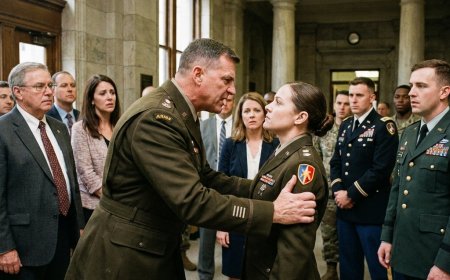 He grabbed my elbow at my own promotion ceremony and called me a fraud in front of 200 officers. My mother was standing right beside me. What the captain didn’t know was that the silver eagles waiting on that velvet tray had my name on them, and a four-star general was already walking toward us. The room went silent before a single sentence changed everything.