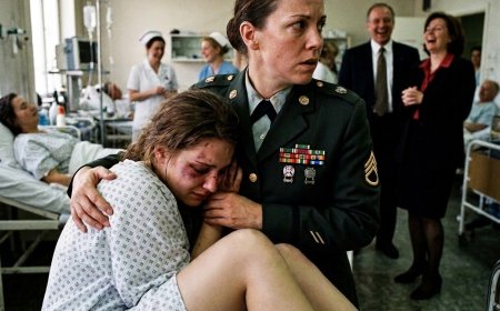 The nurse pointed at my daughter’s battered face and whispered “her husband’s family is in the hallway laughing” — I was still in my Army uniform when I turned around and saw who it was