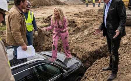 She drove her Cadillac Escalade across my father's freshly buried memorial field and handed me a violation notice — then the earth opened beneath her and exposed the secret her HOA was hiding for twenty years.