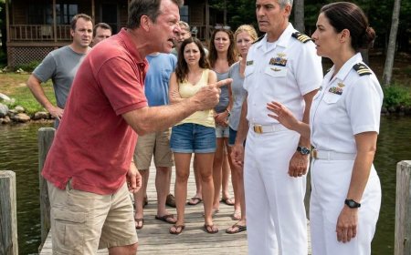My brother-in-law called me a freeloader and ordered me off my own lake house property while 20 of his relatives watched and laughed — what he didn't know was that the military convoy pulling into my driveway was coming for me.