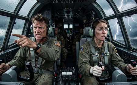 The regional director pointed at the coffee urn and told her to stay there — the real pilots would handle the flood evacuation. Thirty-eight patients were stranded at a rural Texas hospital with water rising fast. He had no idea she'd been flying C-130s through storms for twenty-three years.