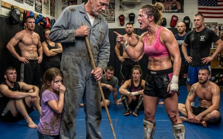 Thirty students laughed when the black belt dragged my 12-year-old daughter onto the mat and dared me, the janitor, to fight. She posted it online. Tens of thousands watched. When I finally stepped up and unzipped my gray coveralls, the room went dead silent—because the scars on my body told a story no one expected.